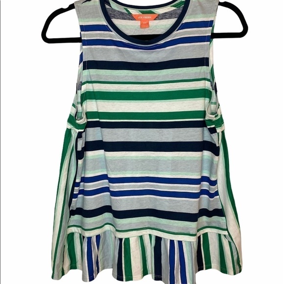 Joe fresh striped peplum tank top, medium - Picture 2 of 6